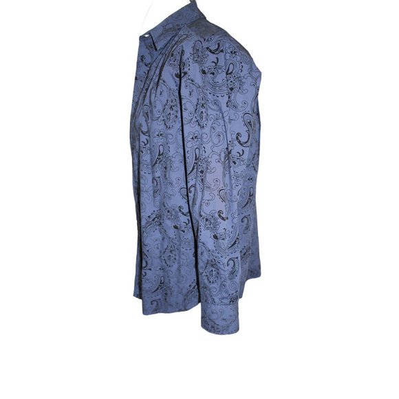 Polo Club /Long sleeved button up/ (Size S)/ Blue with Black Paisley - Picture 3 of 12